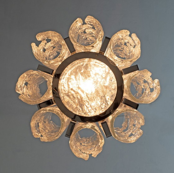 Image 1 of Lampadario postmoderno in vetro di Murano di Carlo Nason per Mazzega, anni '70