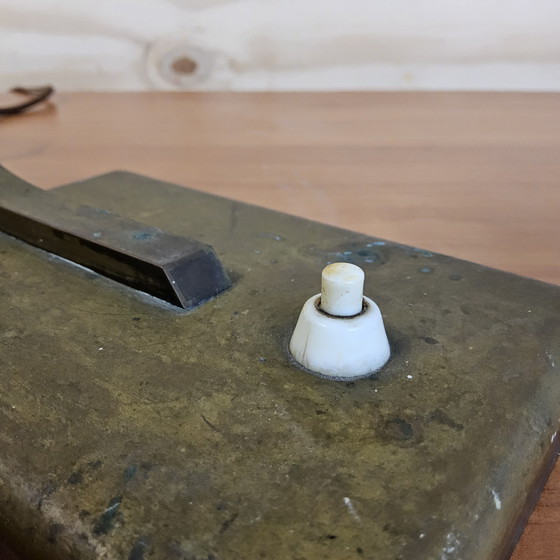 Image 1 of Lampe de bureau Art Déco en bronze antique (années 1930) Veilleuse Art Déco (tête orientable)