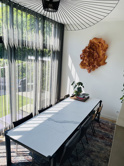 Marble look dining table 300 x 100 cm