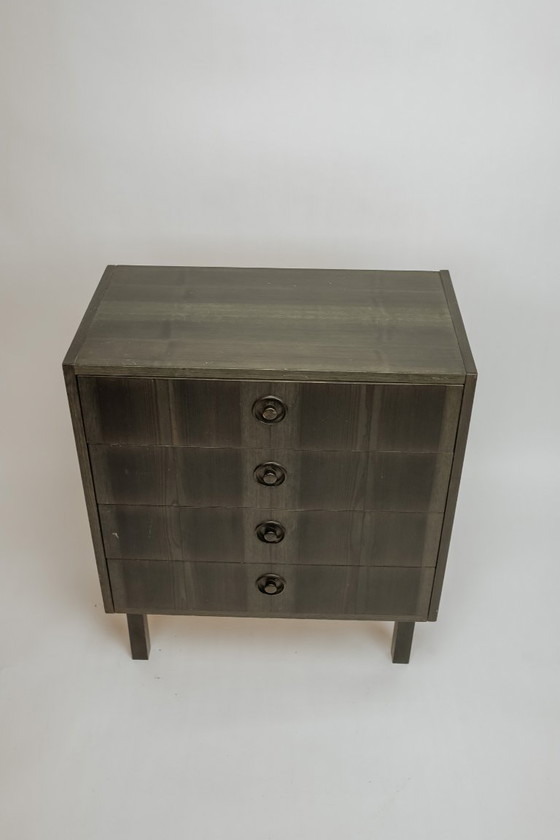 Image 1 of Cassettiera vintage in legno verde