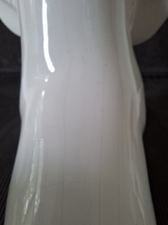 Image 1 of Vintage Italian Ceramic Dachshund – 1980s – White Glaze (22cm)
