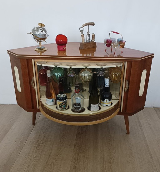 Magische vijftiger jaren hoek bar – drankenkasten, Glass, Metal (photo 2 of 10)