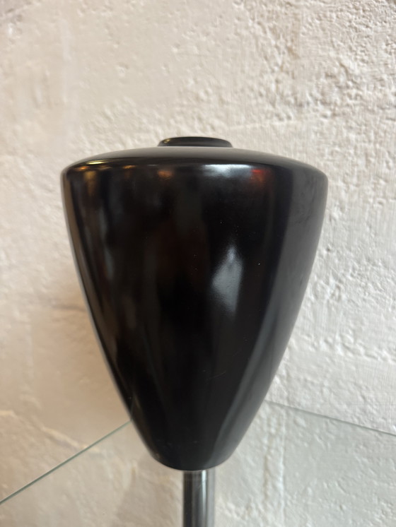 Image 1 of Vaso modernista in ceramica nera degli anni '50