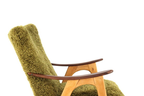 Image 1 of Two tone doodle fauteuil 'Wing' vintage gestoffeerd 