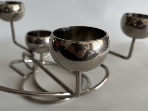 Vintage Chrome Design Candlestick