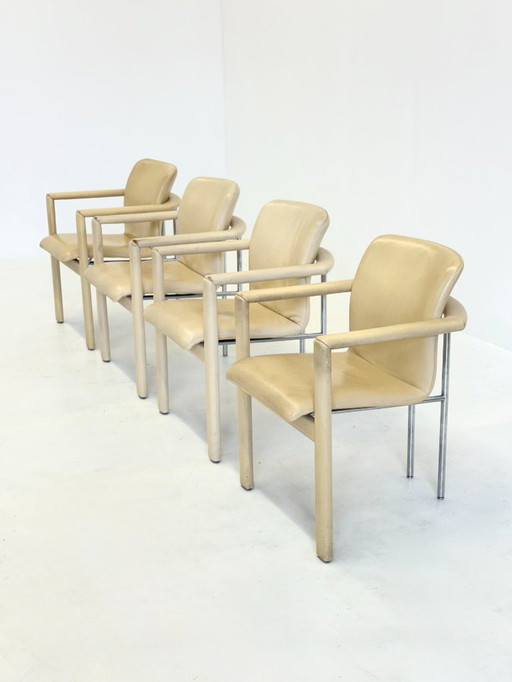 Set of 4 vintage Leolux Cachucha dining chairs