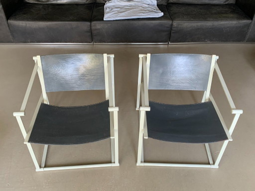 Juego de 2 sillas Cube Pastoe FM60 – Radboud van Beekum – Arnés de cuero gris – fauteuils, Leather, Metal (photo 2 of 17)