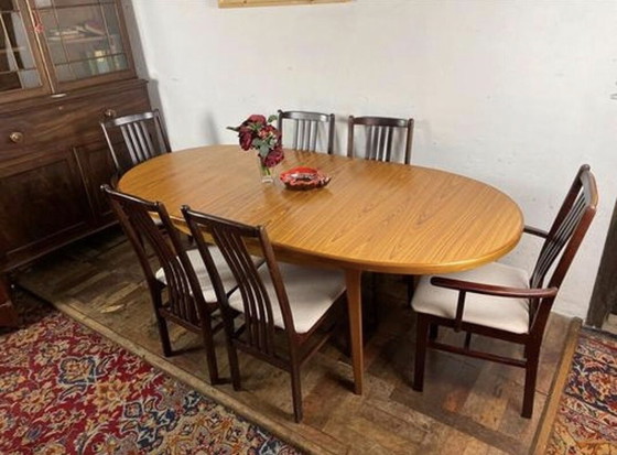 Image 1 of Mid Century Retro Vintage Teak dining table Zebrano Danish design influence 1960  Fantastic mid-century piece