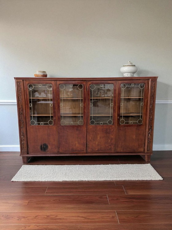 Image 1 of Vitrine - Hout, Messing, Glas