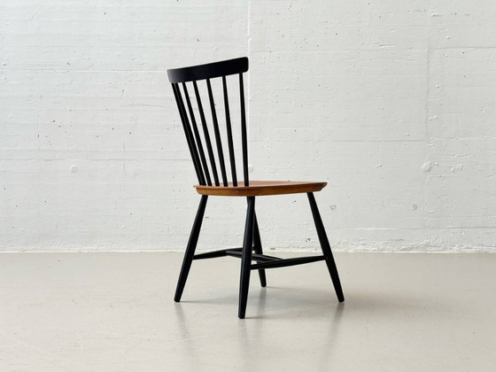 Image 1 of Set of 6 rare Fannet Chairs by Erik Fryklund for Hagafors, Sweden, 1950s