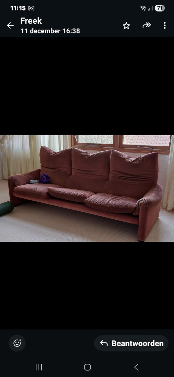 Image 1 of Cassina Maralunga three-seater sofa by Vico Magistretti