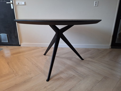 Mesa de comedor redonda de roble negro 120 cm Grayson