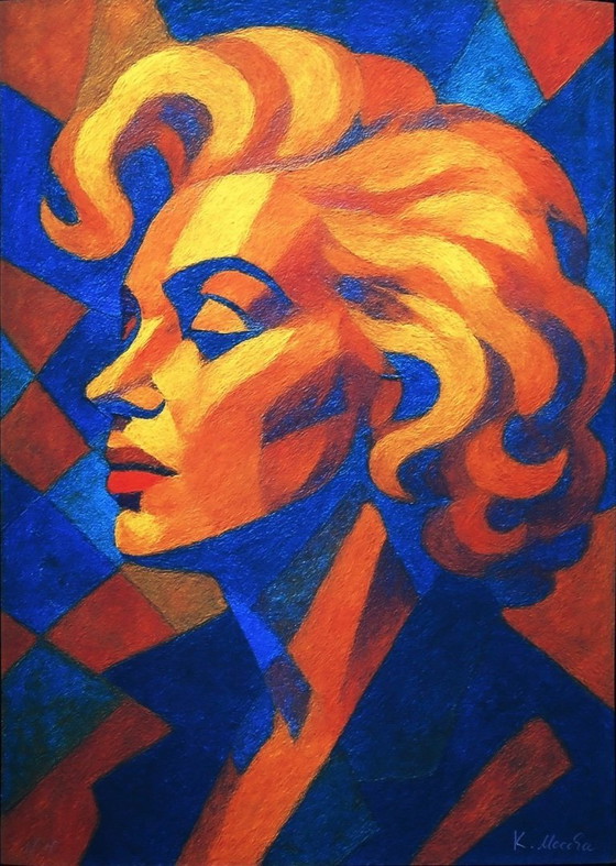 Image 1 of Karmen Moccha: "Homenaje Marilyn Monroe". Giclée sobre terciopelo Hahnemühle, firmado a mano. Edición 2/10. En excelente estado.