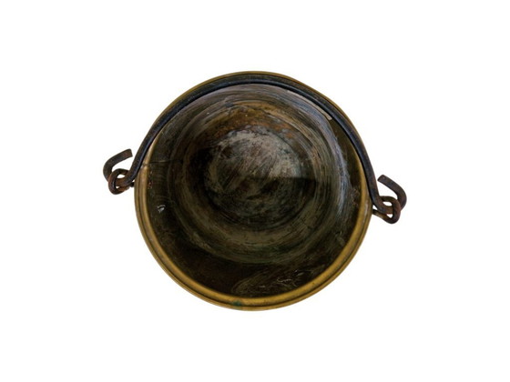 Image 1 of Vintage Brass Bucket / Coal Scuttle / Planter – Hammered Finish