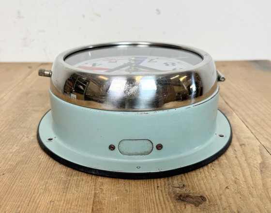 Image 1 of Vintage blauwe Hanil maritieme wandklok, jaren 80