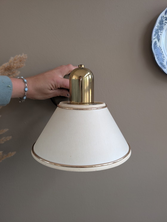 Image 1 of Vintage Deense messing wandlamp