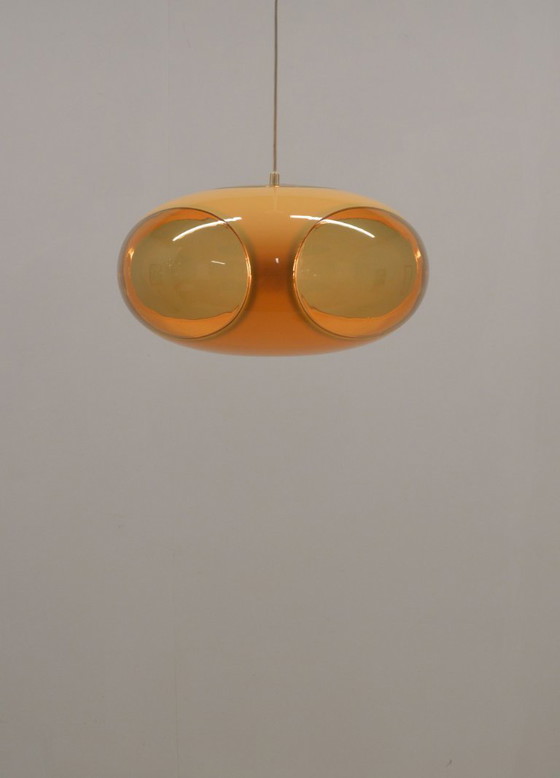Image 1 of Space age UFO pendant lamp 'Bug Eye' (beige) by Massive, 1970s