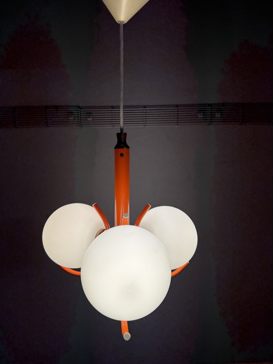 Image 1 of Lampadario arancione Space Age di Richard Essig
