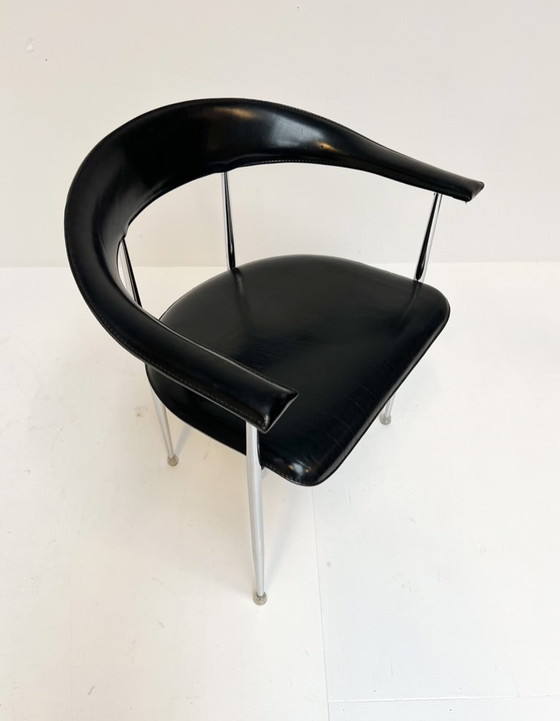 Image 1 of Set of 6 P40 chairs by Giancarlo Vegni for Fasem, 1980s