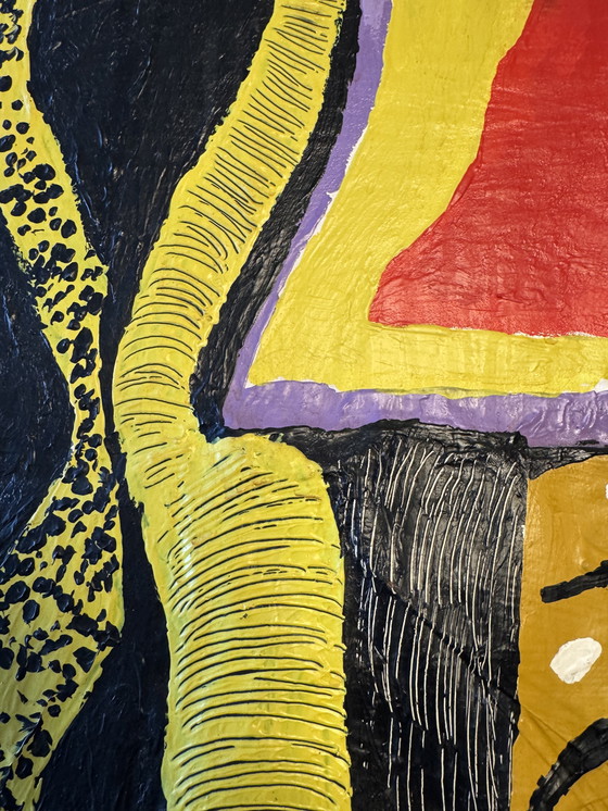 Image 1 of Harold Scheffer “ Red Reggae 1 “   70x70 cm. 