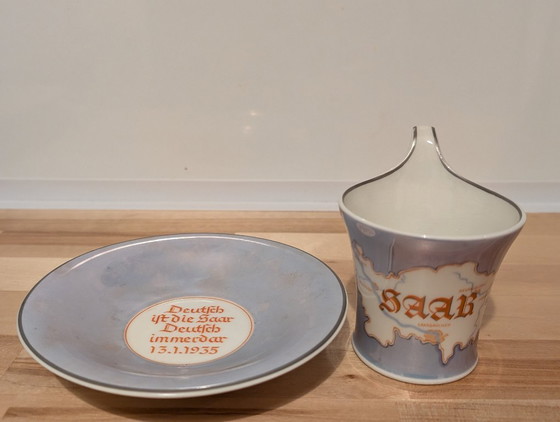 Antique KPM Berlin Commemorative Cup „Saarabstimmung 13.1.1935“, Scepter Mark, Decorative Objects, Porcelain (photo 2 of 5)