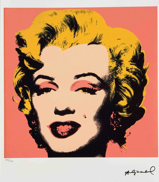 After Andy Warhol, Marylin Monroe, 1980s, Lithograph – lithos zeefdrukken, Paper