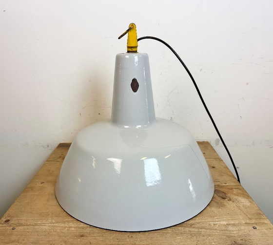 Image 1 of Industrial Grey Enamel Factory Pendant Lamp from Philips, 1960s