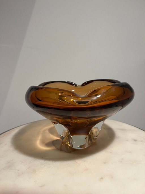 Ciotola vintage in vetro ambrato Sommerso Organic – 19 cm