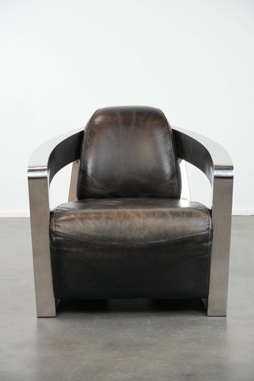 Design Aviator fauteuil met een aluminium frame