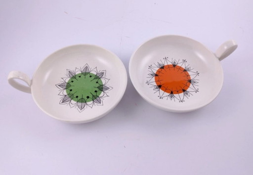 Platos Villeroy & Boch de diseño retro moderno, estampado vintage raro, verde y naranja. – servies, Ceramic (photo 2 of 9)
