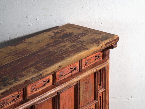 Antique lacquered cabinet in pine wood – China, circa 1930 – Storage cabinet, Iron (photo 12 of 40)