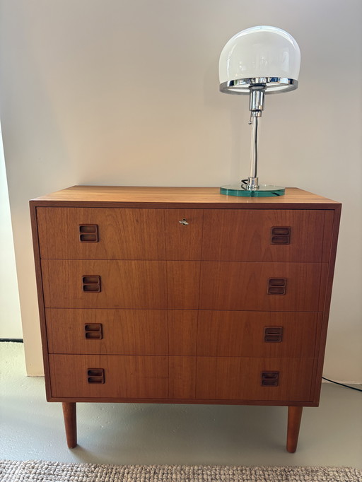 Dänische Vintage-Kommode, 4 Schubladen, Teakholz