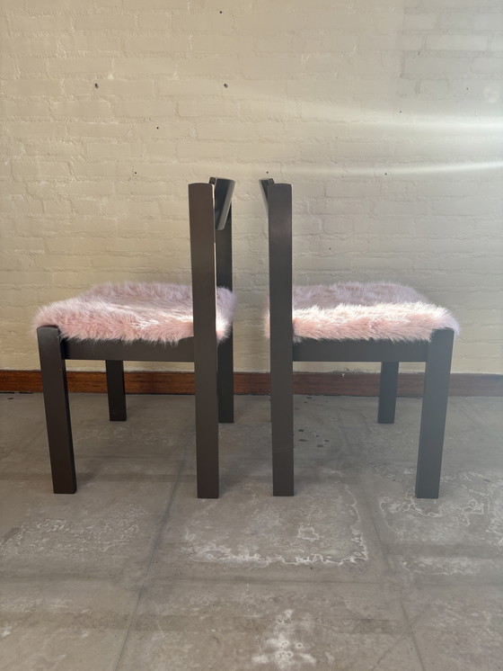 Image 1 of Sessel mit flauschigem Bezug – braun/rosa