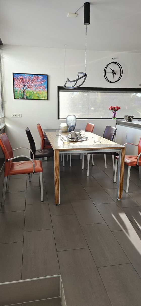 Due sedie da pranzo Myto in pelle marrone di Leolux – Leather, Aluminium (photo 3 of 5)
