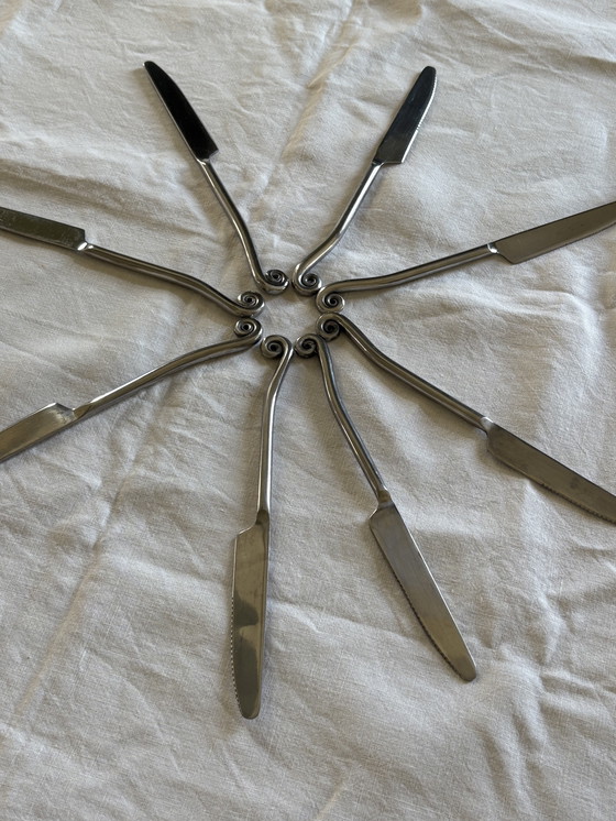 Image 1 of Service de table vintage français à motifs torsadés pour 8 personnes