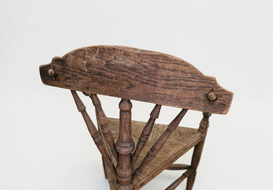 Image 1 of Antieke 19e eeuwse rieten stoel