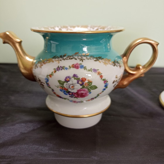 Wunderschöne antike Porzellan-Teekanne auf Réchaud – Pariser Eleganz von Pillivuyt – Geschirr, Ceramic (photo 5 of 14)