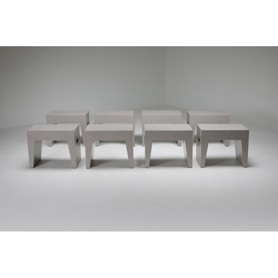 Image 1 of Set of 4 vintage Minimalist Stools Bossche School By Dom Hans van der Laan & Jan de Jong, Netherlands 1970s