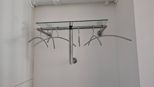 Zack Abilio matte stainless steel wall coat rack