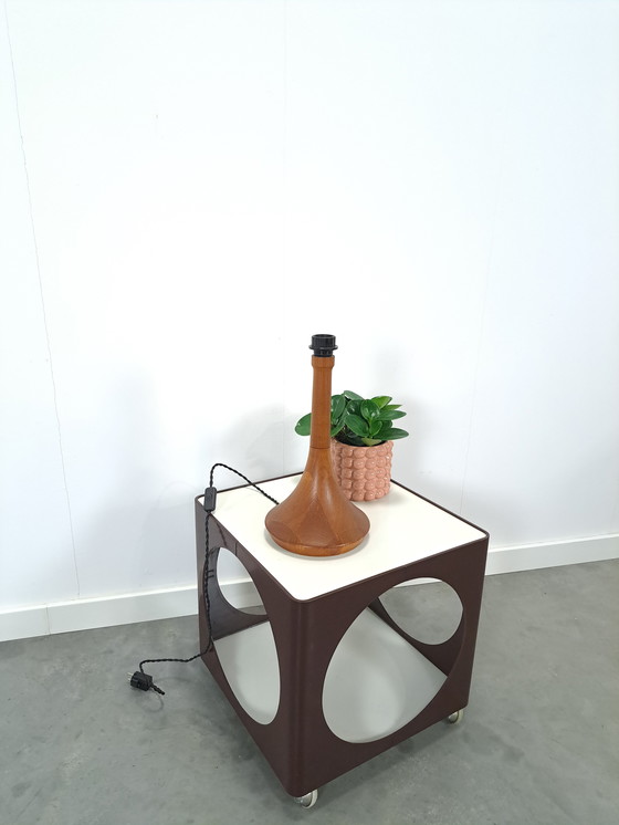 Image 1 of Teak wood lamp base vintage