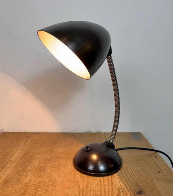 Image 1 of Vintage Brown Bakelite Gooseneck Table Lamp, 1950s