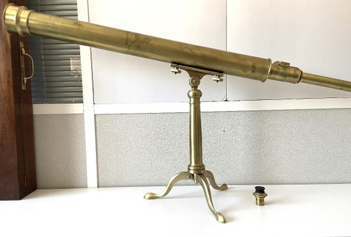 Ancienne Lunette Astronomique Télescope Longue-Vue Fin 1800 France Céleste – beeldhouwkunst, Brass (photo 2 of 19)