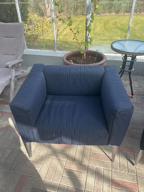 Image 1 of 2x Arper Sean Lounge Armchairs - Dark Blue