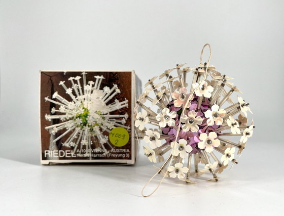 Image 1 of Vintage Space Age Christmas Ornament – Pink – 1960s – Boxed