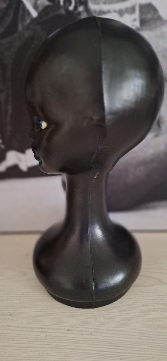 Image 1 of Testa di manichino vintage con occhi di vetro