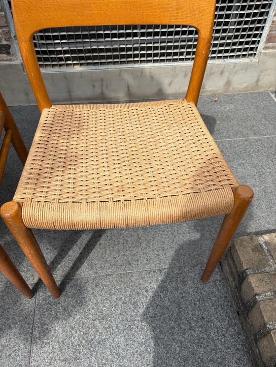 Image 1 of Juego de comedor danés de época - Atribuido a Niels Otto Møller - Seis sillas y una mesa