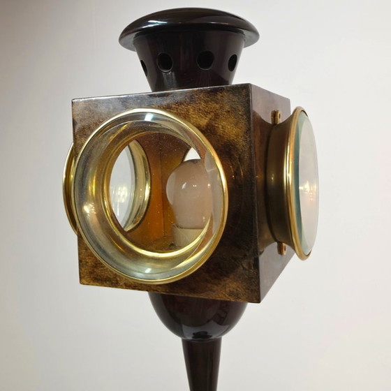 Image 1 of Aldo Tura goat parchment table light 1960's Italian Design mid century 