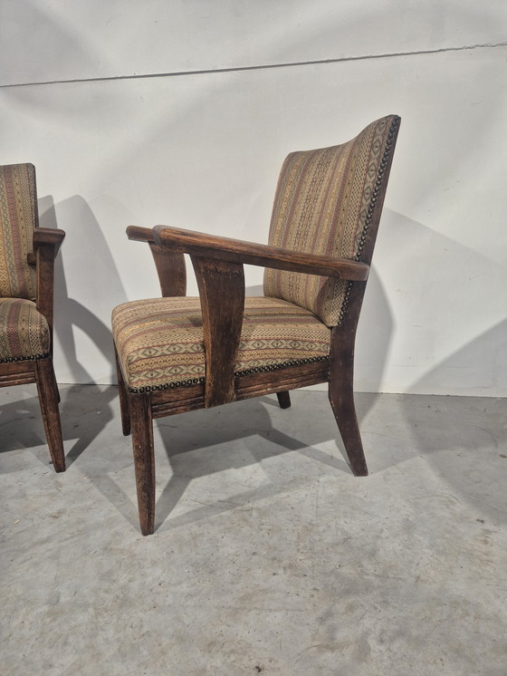 Image 1 of 2 art deco fauteuils eiken haagse school