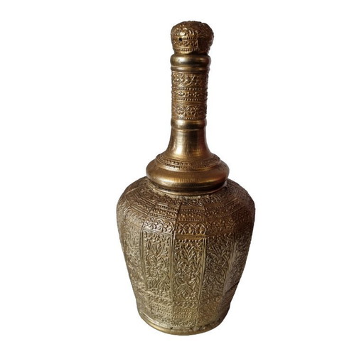 Bouteille d'eau en laiton antique de Sumatra