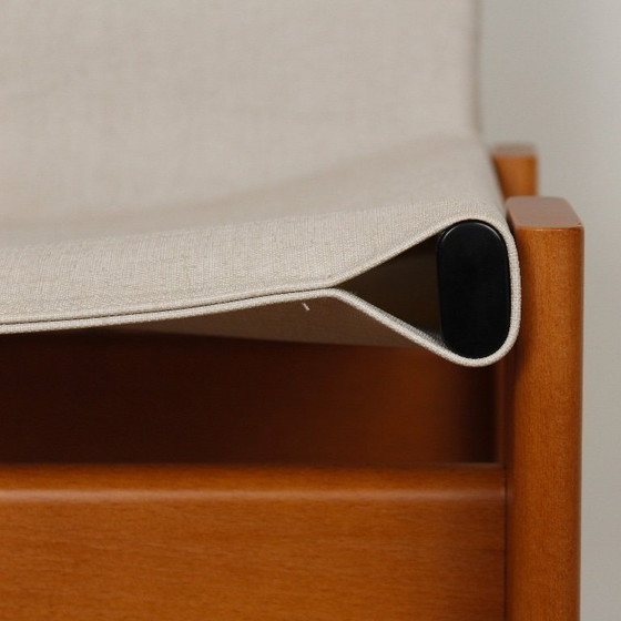 Image 1 of 10x Monniksstoelen van Afra en Tobia Scarpa voor Molteni in notenhout en canvas, Italië, jaren 70